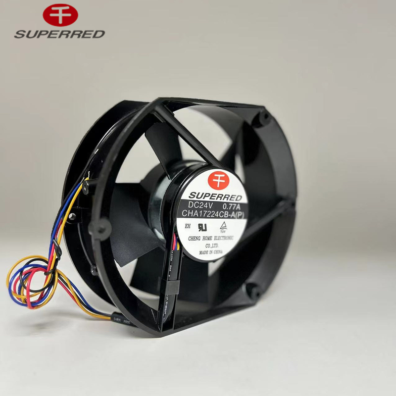 45 CFM Μαύρο DC CPU ανεμιστήρα 80 X 80 X 25mm Προσαρμοσμένο με μολύβινο σύρμα AWG26